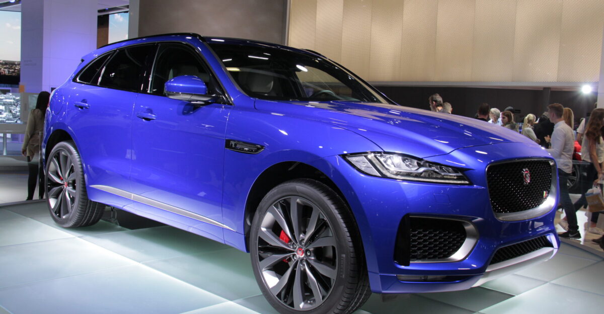 Front 3 4 view of the Jaguar F-Pace at the 2015 IAA