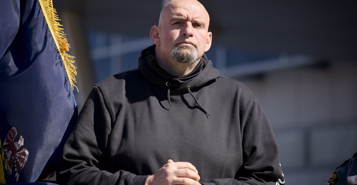 Lt Gov John Fetterman listening to speakers Pennsylvania State Police PSP Commissioner Robert Evanchick confirmed today that Trooper Martin F Mack III 33 and Trooper Branden T Sisca 29 were struck and killed by a driver earlier this morning on I-95 south in the area of milepost 18 in Philadelphia City Philadelphia County A male pedestrian was also struck and killed at the same time Philadelphia PA - March 21 2022