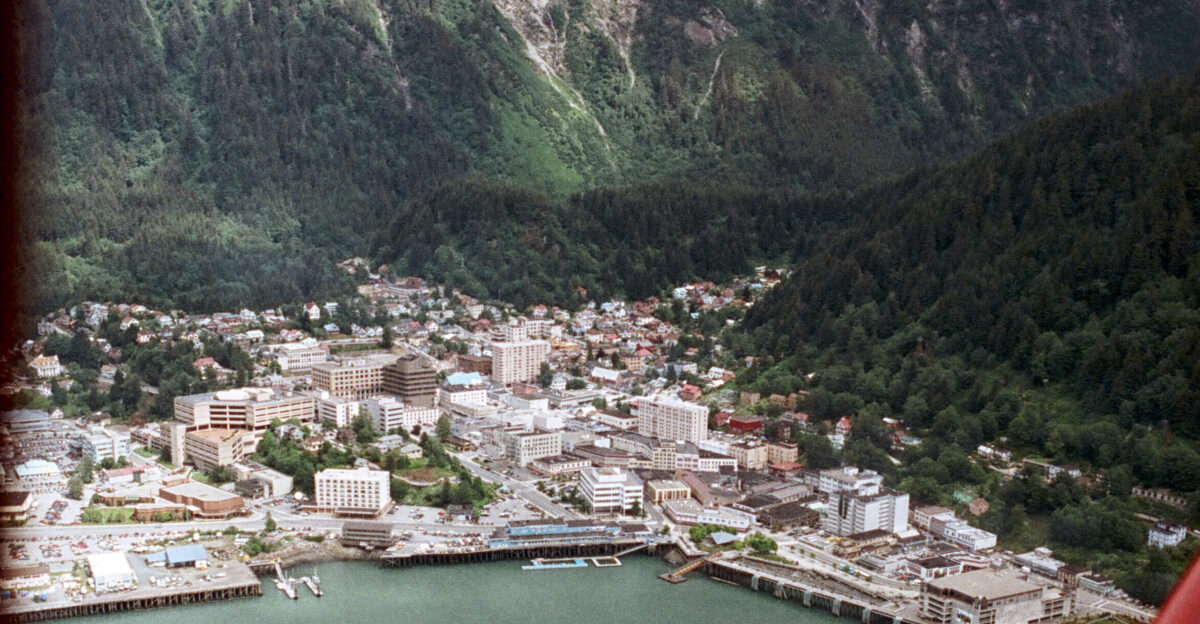 Small plane flight over Juneau Southeast Alaska