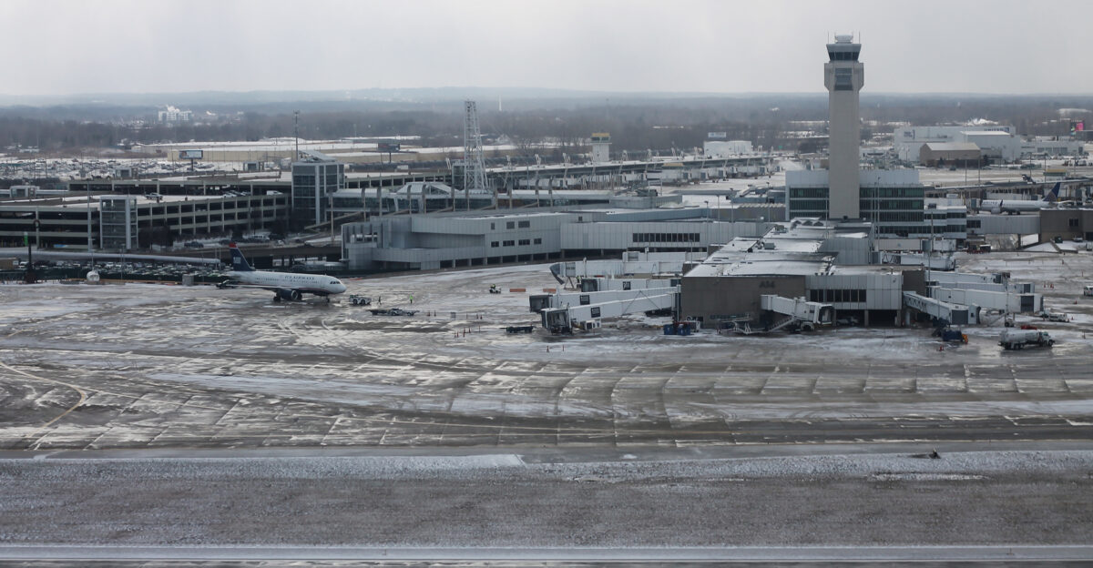 Landing at Snowy CLE Airport