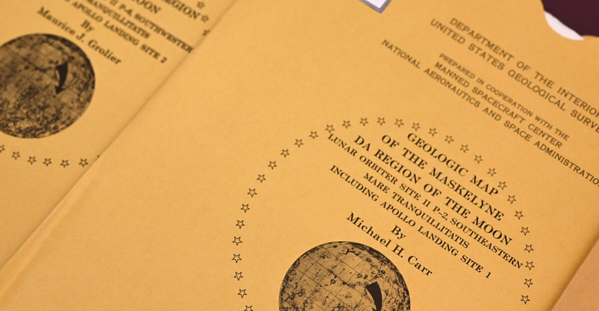 Photo of the envelopes containing USGS lunar geologic maps from 1970