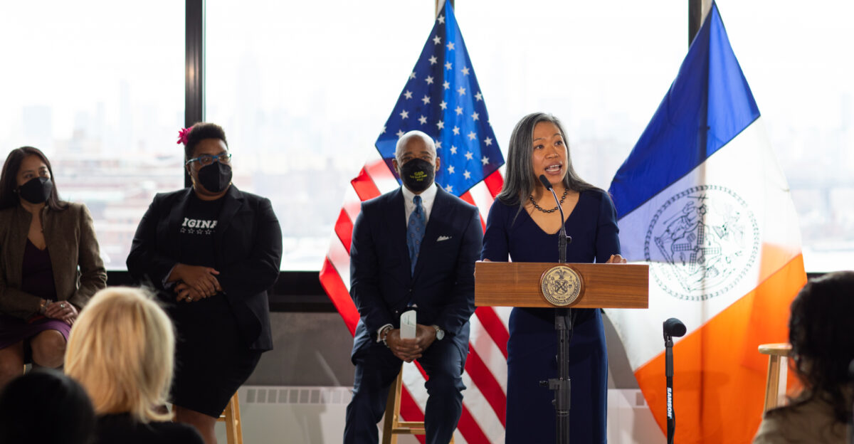 New York City Mayor Eric Adams today unveiled multiple new members of his economic development team at the Brooklyn Navy Yard on February 23 2022 The team - which will be led by Deputy Mayor for Economic and Workforce Development Maria Torres-Springer - includes several new appointments as well as a handful of previously announced appointments Corporation NYCEDC Lindsay Greene will serve as CEO of the Brooklyn Navy Yard Development Corporation Anne del Castillo will continue to serve as commissioner of the New York City Mayor s Office of Media and Entertainment MOME and Clare Newman will continue to serve as president and CEO of The Trust for Governors Island Credit Joanna Graham Mayoral Photography Office