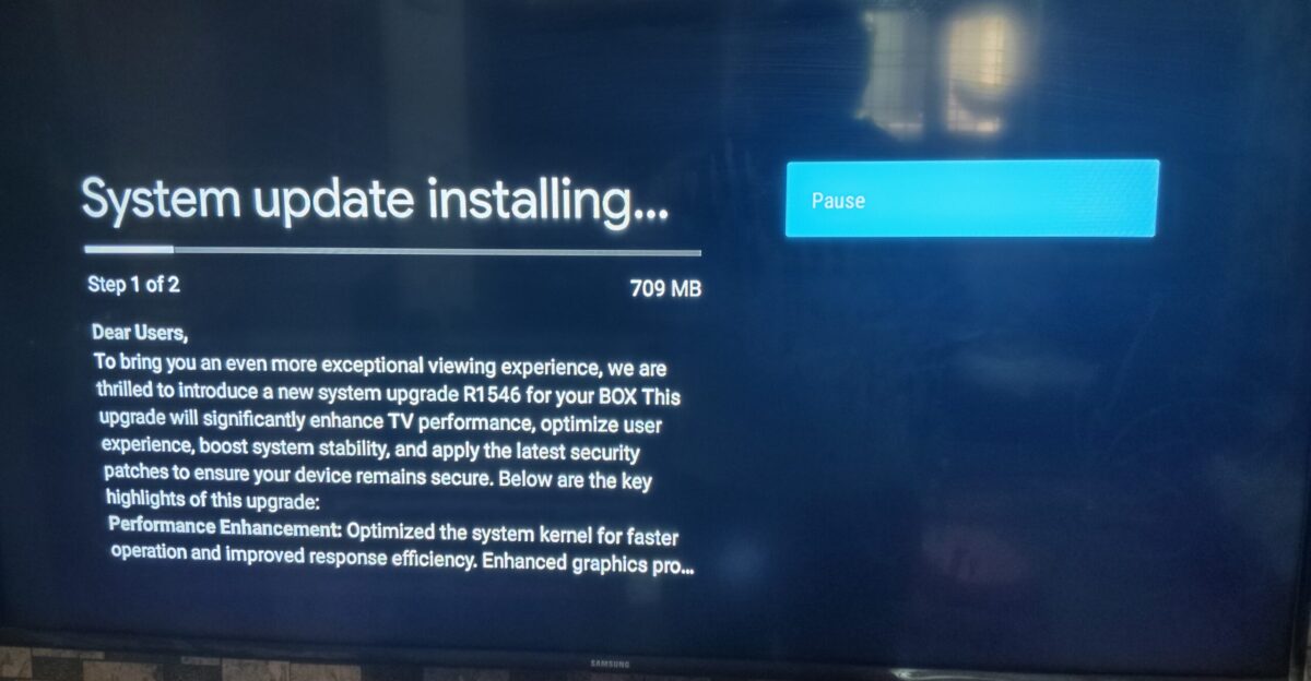 Mi stick 4 Software update happening