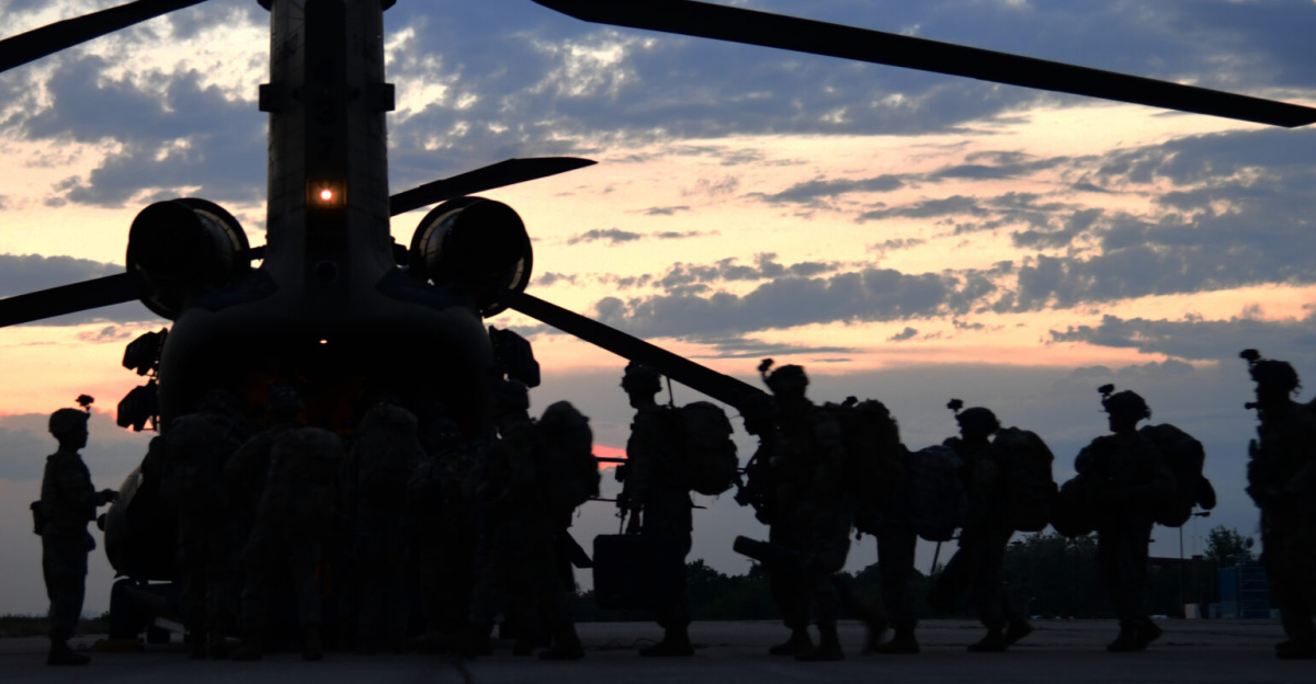 U.S. Soldiers from 173rd Airborne Brigade begin an air assault from Cheshnegirovo Air Base, into Novo Selo Training Area, Bulgaria as part of Swift Response 21, Cheshnigirovo, Bulgaria, 12 May, 2021. Swift Response 21 is a linked exercise of DEFENDER-Europe 21, which involves special operations activities, air assaults, and live-fire exercises in Estonia, Bulgaria, and Romania, demonstrating airborne interoperability among NATO allies. DEFENDER-Europe 21 is a large-scale U.S. Army-led exercise designed to build readiness and interoperability between the U.S., NATO allies, and partner militaries. This year, more than 28,000 multinational forces from 26 nations will conduct nearly simultaneous operations across more than 30 training areas in more than a dozen countries from the Baltics to the strategically important Balkans and Black Sea Region. Follow the latest news and information about DEFENDER-Europe 21, visit www.EuropeAfrica.army.mil/DefenderEurope. (US Army photo by Kevin Sterling Payne)