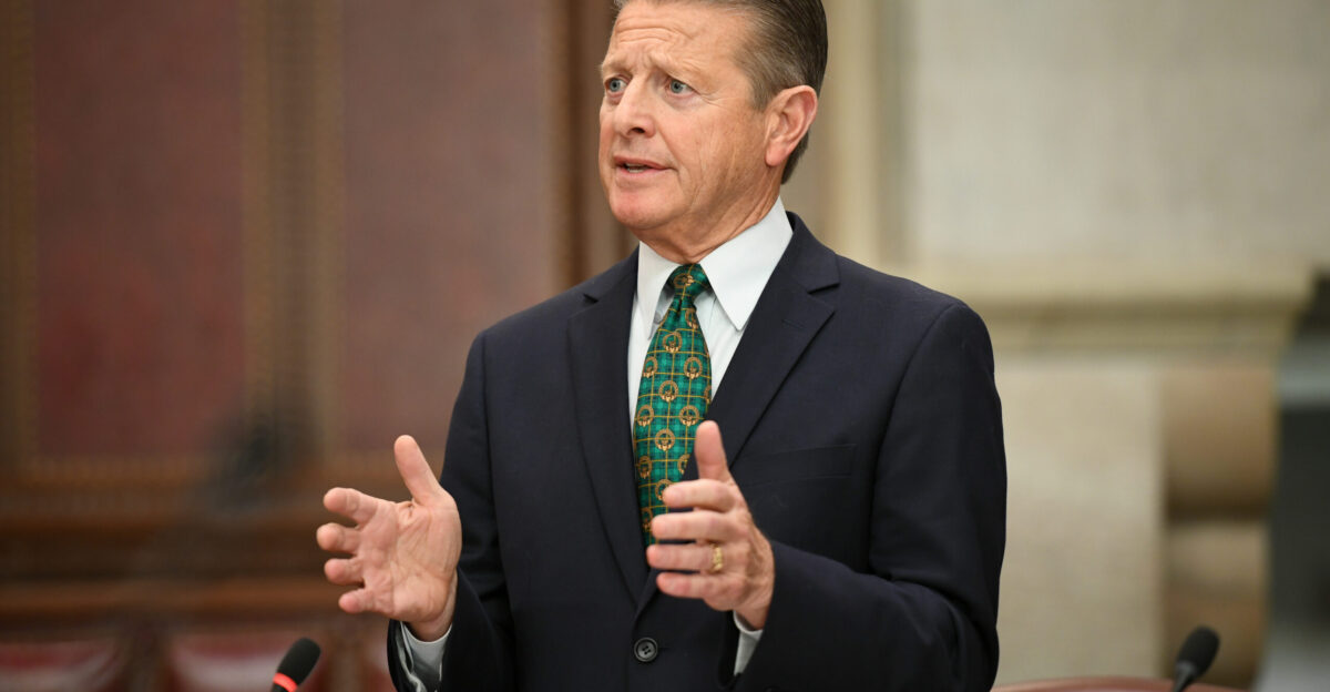 Speaks on the 2022 Budget Resolution NYS Senate Chamber Capitol Albany NY Photo courtesy of NYS Senate Media Services