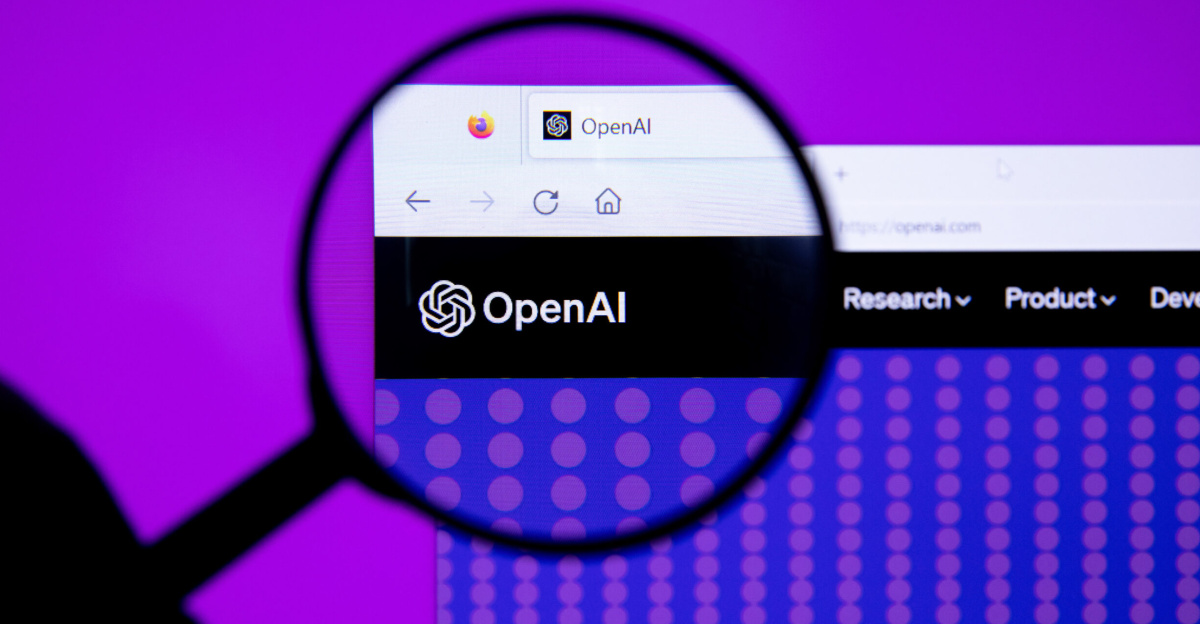 OpenAI logo with magnifying glass