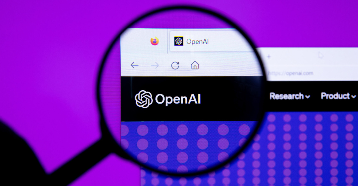 OpenAI logo with magnifying glass