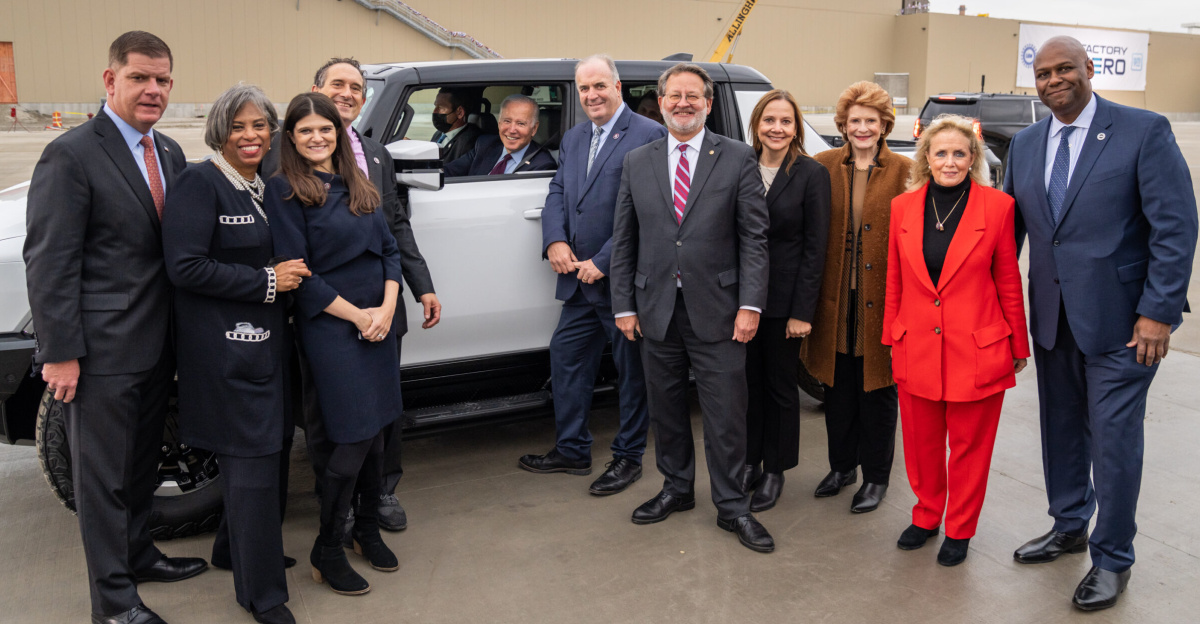 <p>President Joe Biden gets an overview and test drives the Hummer EV during a tour of the General Motors Factory ZERO electric vehicle assembly plant, Wednesday, Nov. 17, 2021, in Detroit. Joining him, from left, are Labor Secretary Marty Walsh, Michigan Reps. Brenda Lawrence, Haley Stevens, Andy Levin and Dan Kildee, Sen. Gary Peters, GM CEO Mary Barra, Sen. Debbie Stabenow, Rep. Debbie Dingell and UAW President Ray Curry. (Official White House Photo by Adam Schultz)
</p>
This official White House photograph is being made available only for publication by news organizations and/or for personal use printing by the subject(s) of the photograph. The photograph may not be manipulated in any way and may not be used in commercial or political materials, advertisements, emails, products, promotions that in any way suggests approval or endorsement of the President, the First Family, or the White House.