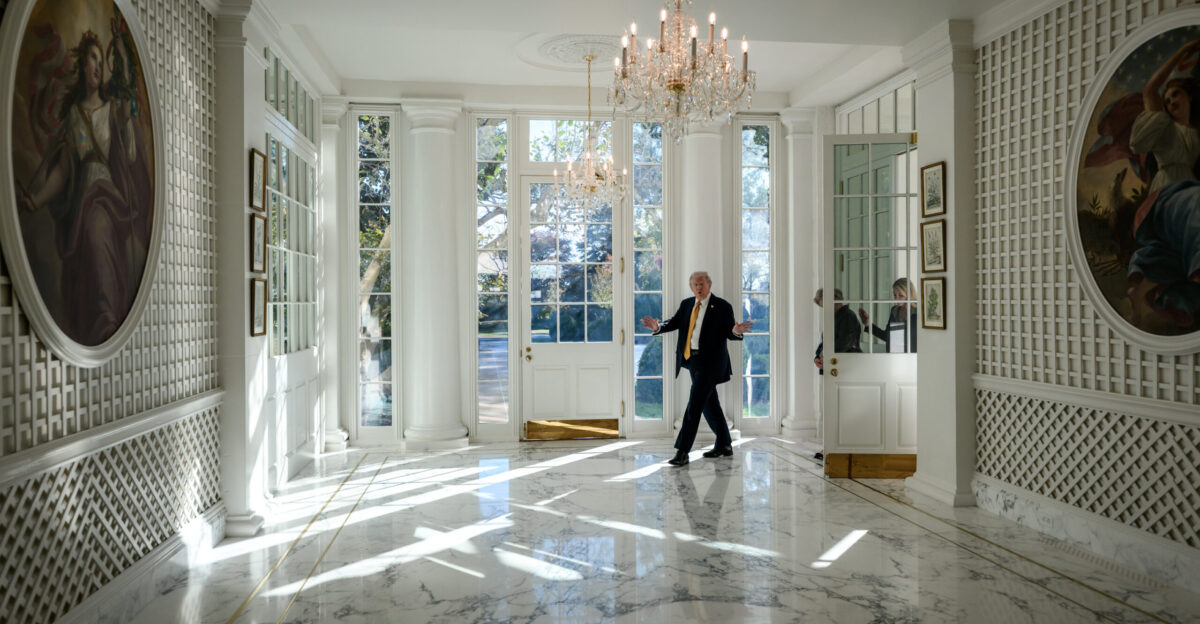 President Donald Trump walks along the West Colonnade to the residence to attend an event announcing the launch of the Homeland Security Task Force Thursday October 23 2025 Official White House Photo by Molly Riley