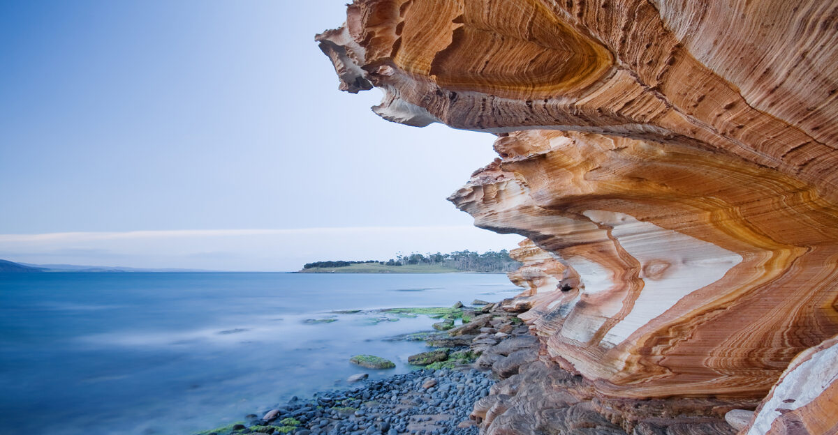 The Painted Cliffs in the Maria Island National Park Maria Island Tasmania Australia