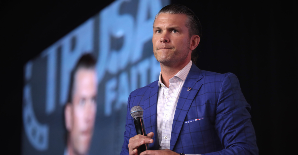 Pete Hegseth speaking with attendees at the 2023 Pastors Summit hosted by Turning Point Faith at the Omni Nashville Hotel in Nashville, Tennessee.