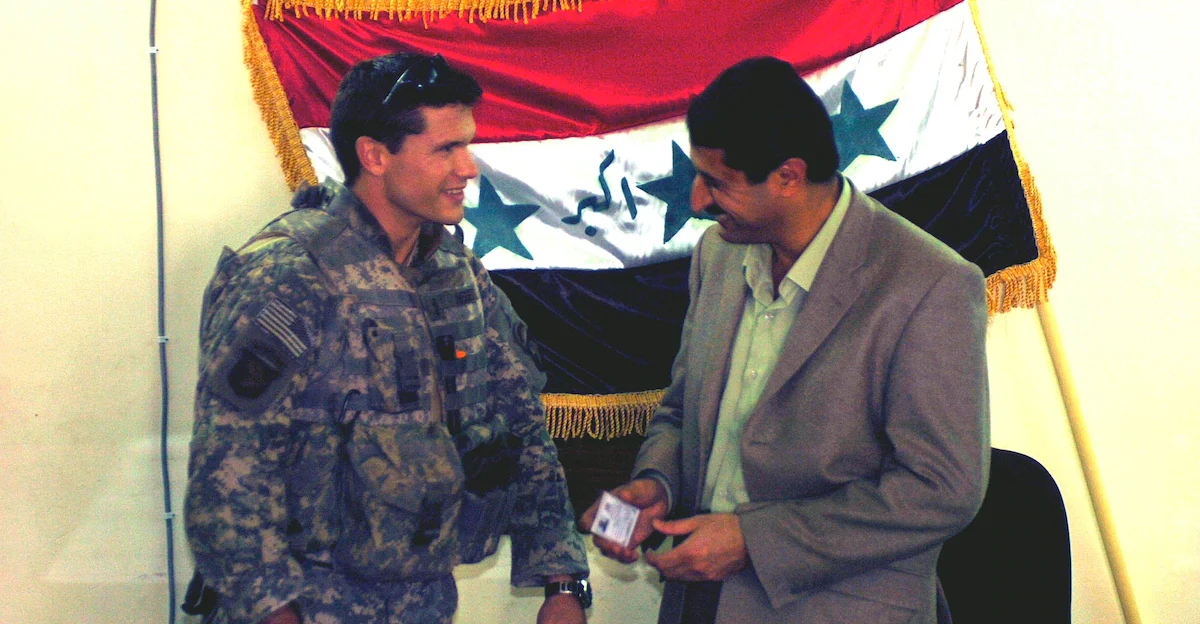 Pete Hegseth meeting with the mayor of Samarra Iraq Manmood Kalaf Ahmed in 2005 Hegseth was attached to an active-duty unit operating in the city of Samarra and was recognized for work as a platoon leader and a civil affairs officer
