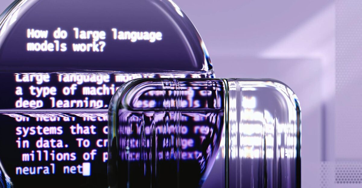 Abstract representation of large language models and AI technology