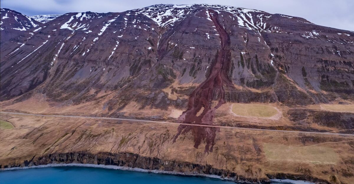 A breathtaking view of a landslide in Iceland revealing nature s raw power