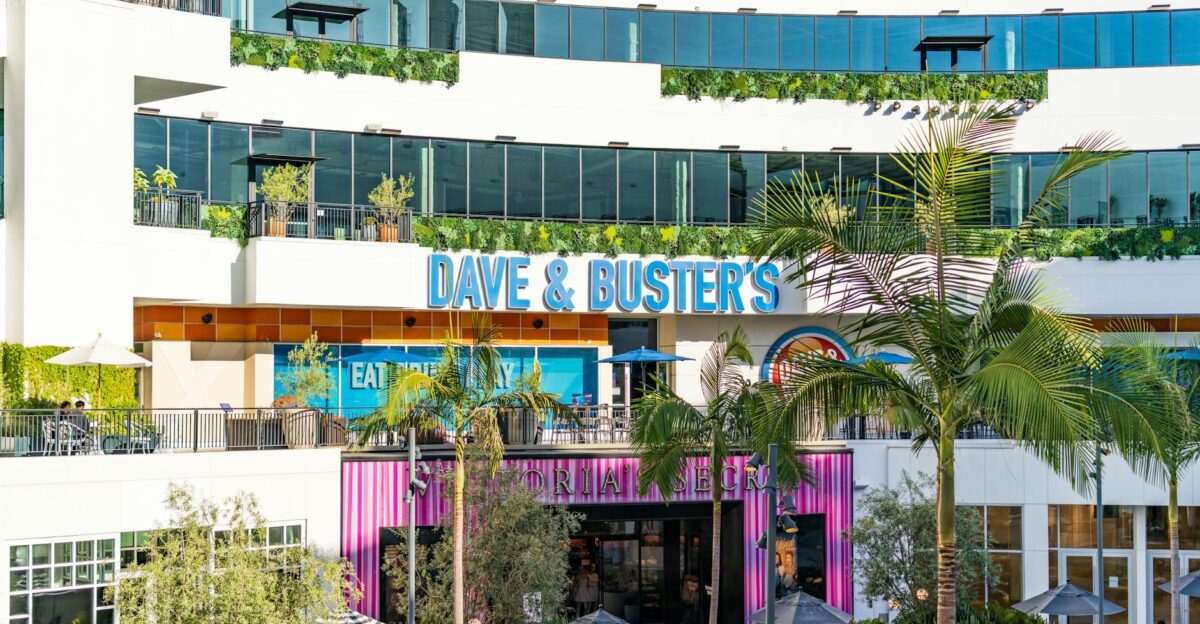 Exterior view of Dave Buster s in Los Angeles showcasing the vibrant entertainment venue