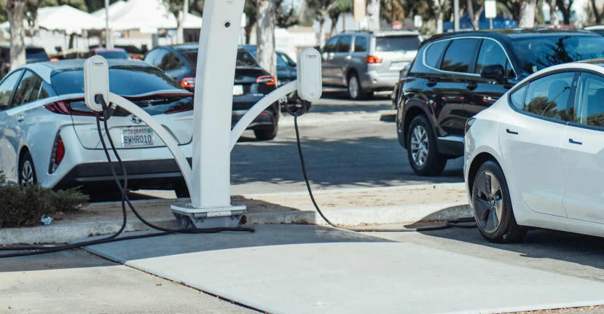 Eco-friendly solar panel charging station for electric vehicles outdoors