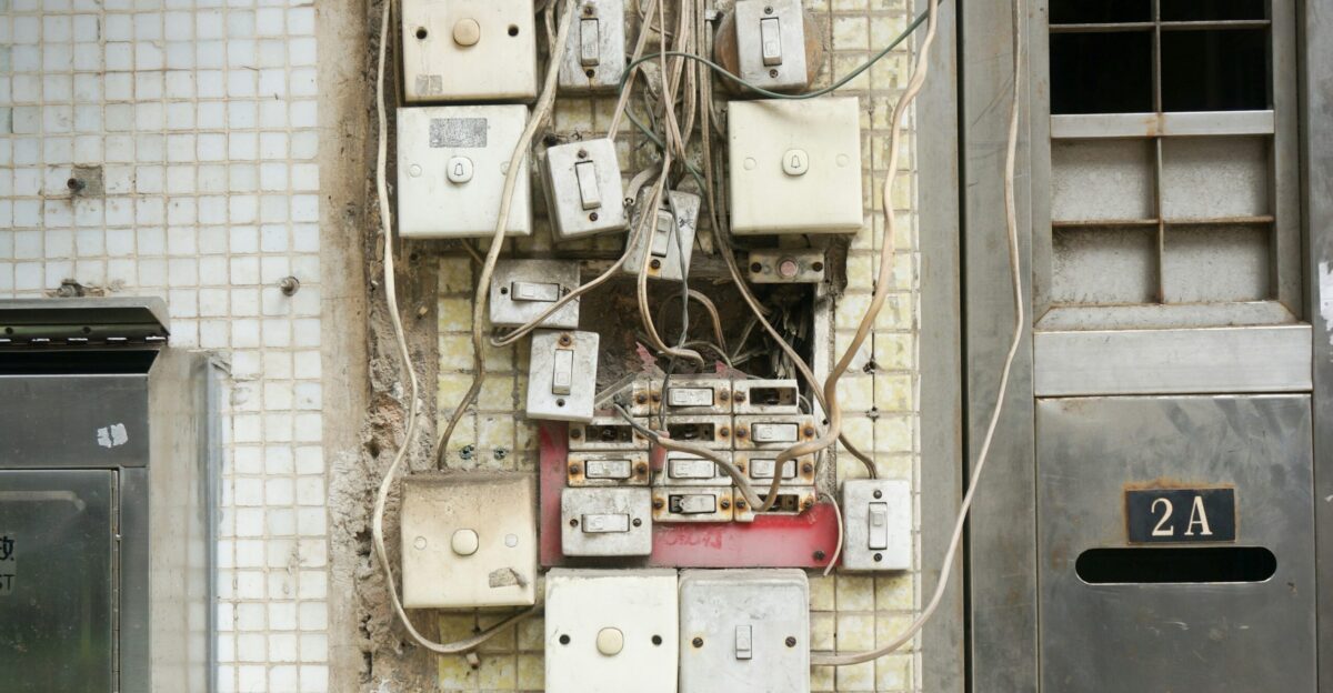 several assorted power switches mounted on white wall