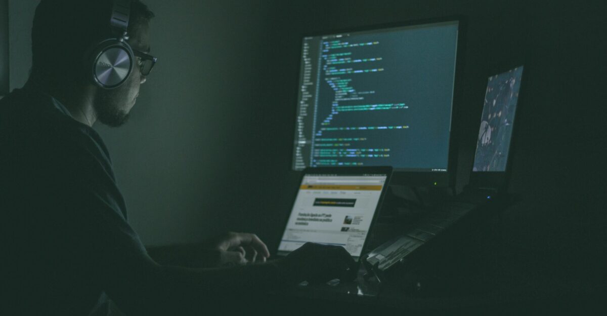 person using laptop computers