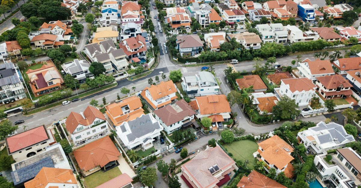 aerial view of rural area