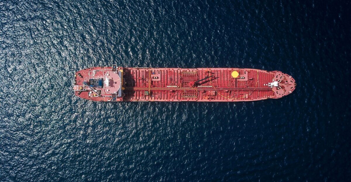 aerial photography of tanker ship