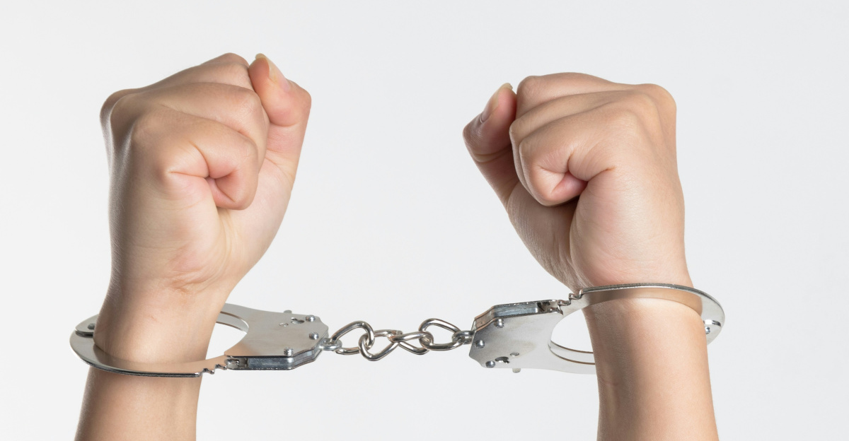 person showing handcuff