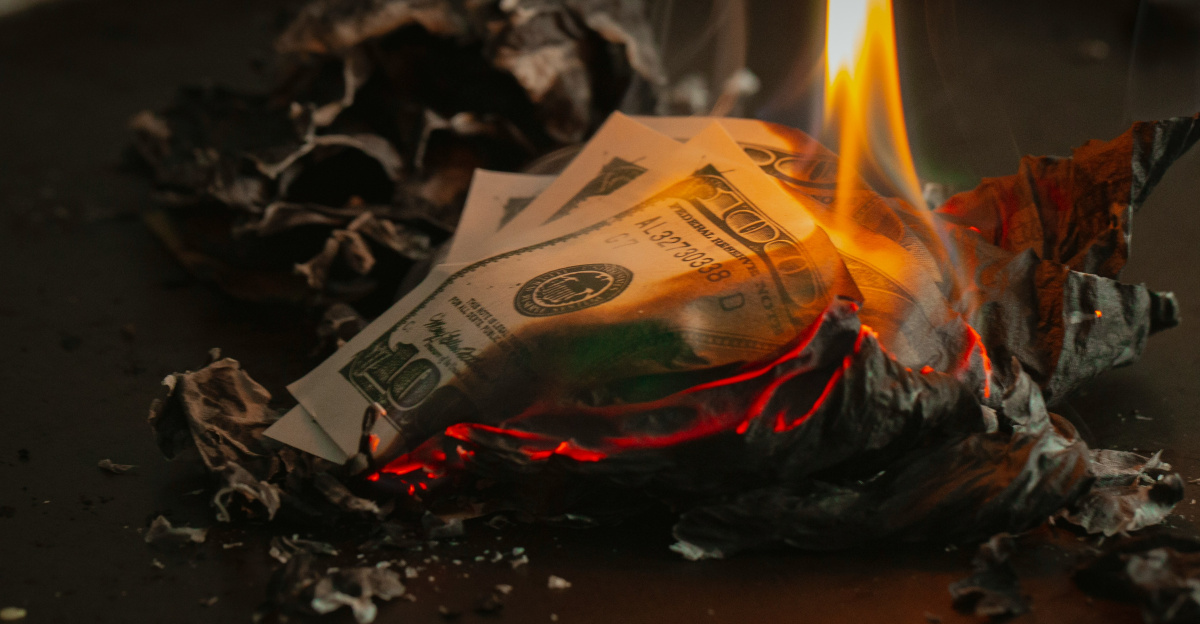 burning banknotes