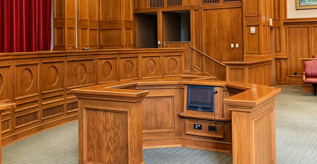 architectural photography of trial court interior view