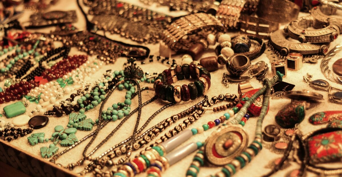 jewelries on white table