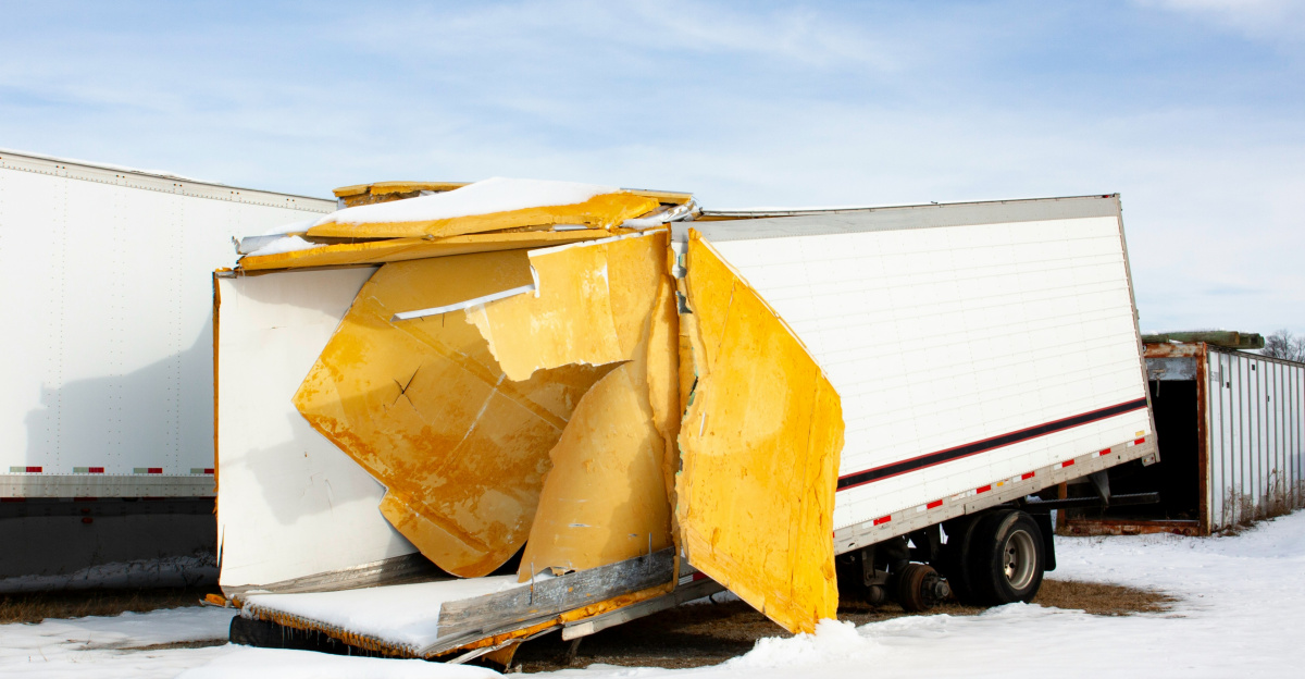 yellow and white truck on snow covered ground during daytime