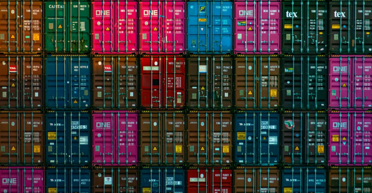 red and black plastic crates