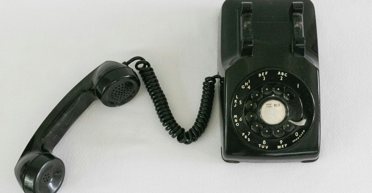 black and silver rotary phone