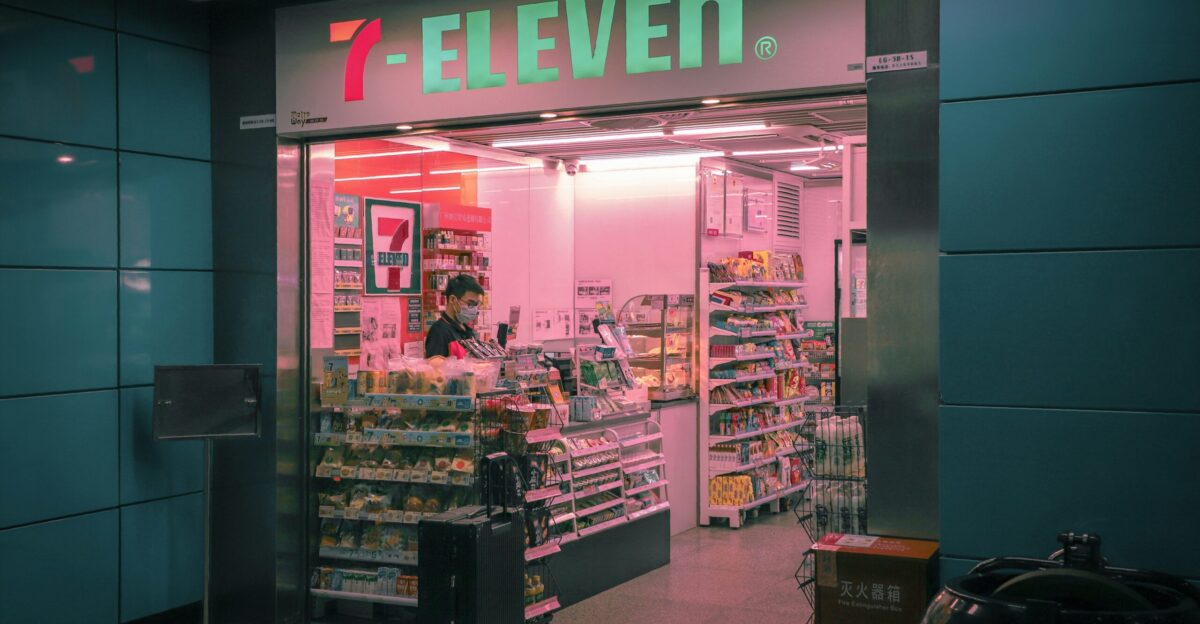 pink and white store front