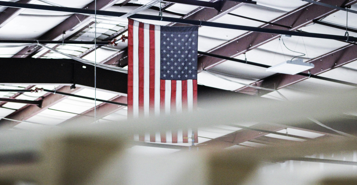 white and red building interior