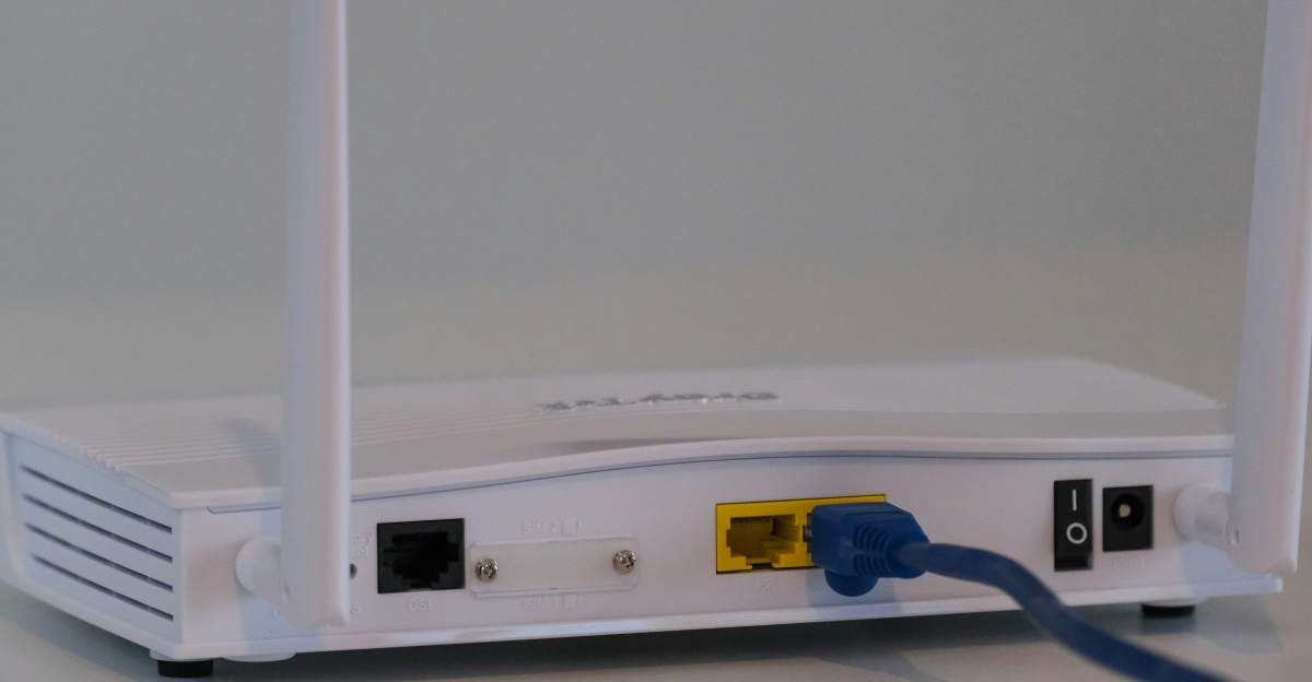 white router on white table