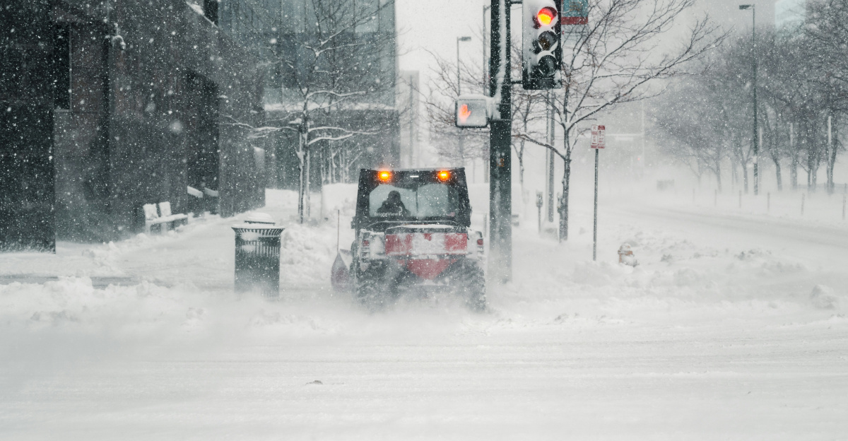 black car on snow covered road during daytime