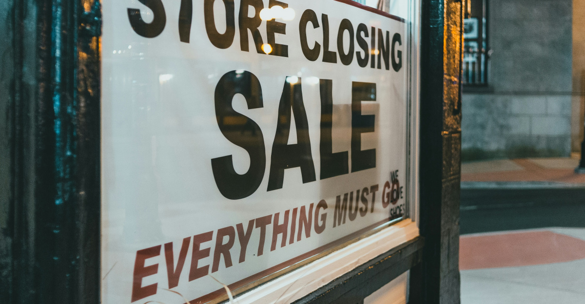 blue and white store front