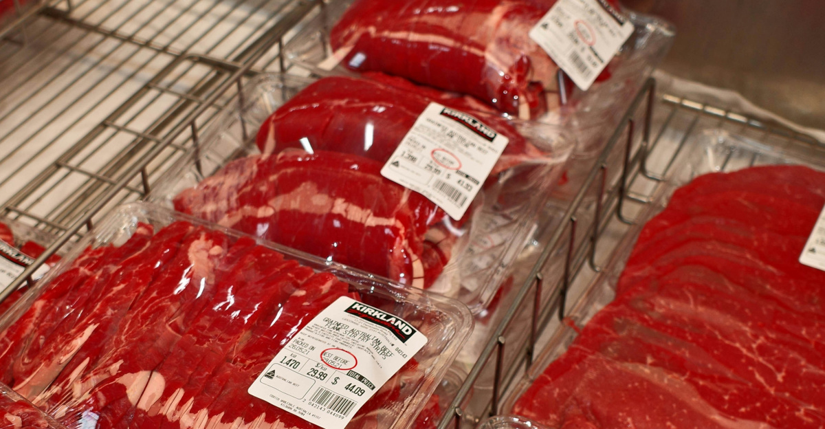red meat in clear plastic pack
