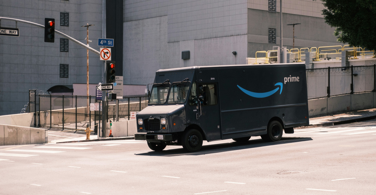 blue and white van parked near white building during daytime