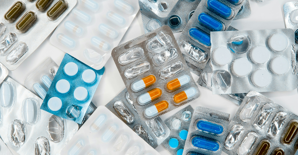 a pile of pills sitting next to each other on top of a table