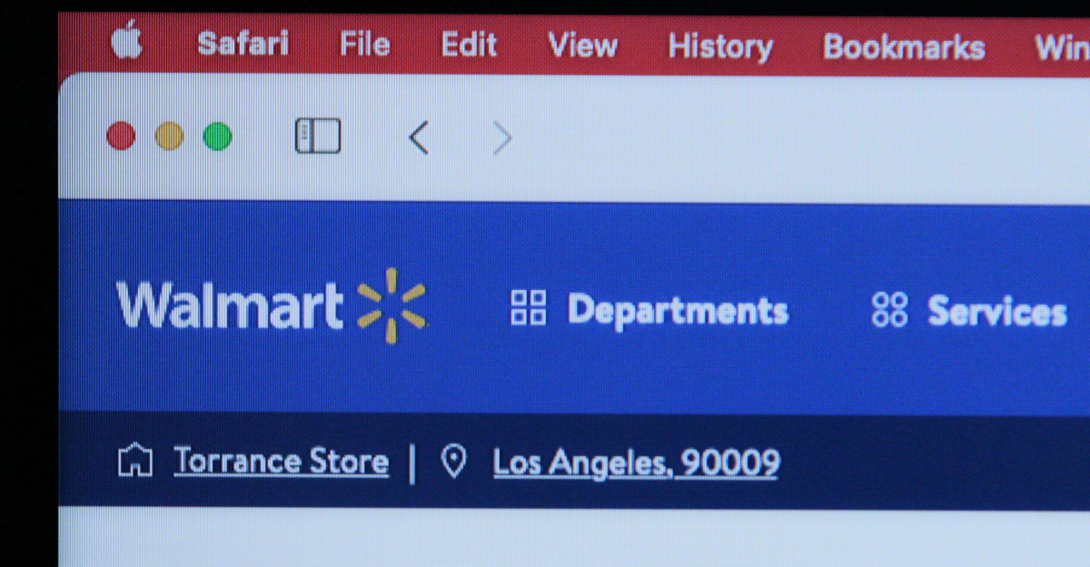a computer screen with the walmart logo on it