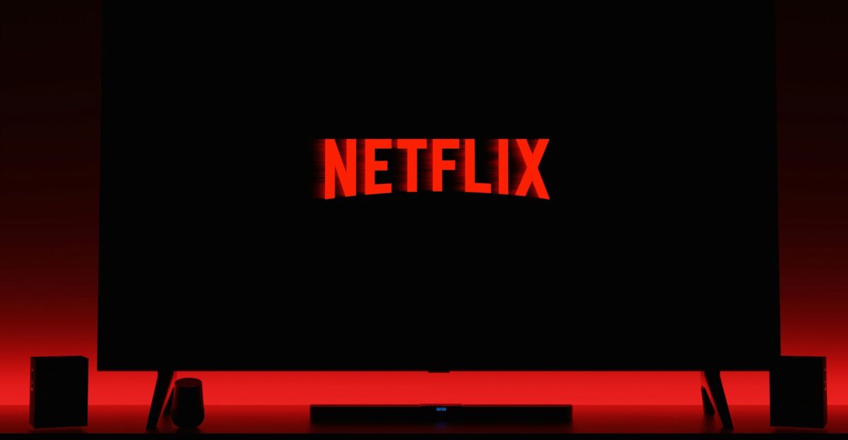 a television with the netflix logo on it