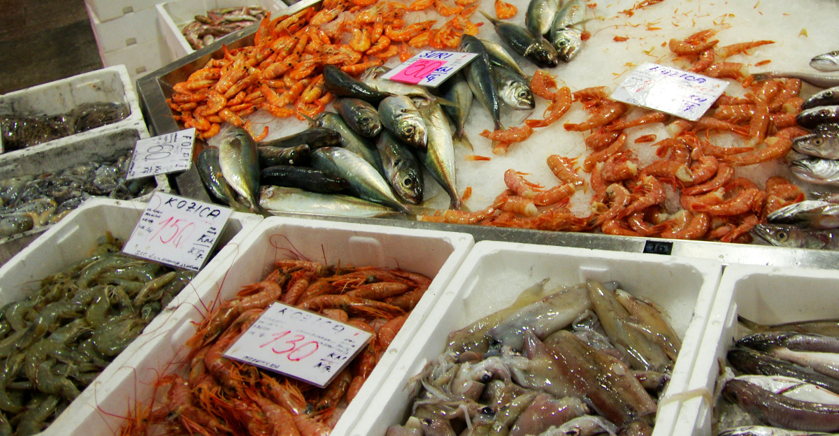 a bunch of fish that are on a table
