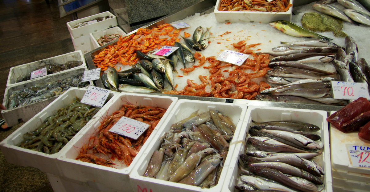a bunch of fish that are on a table