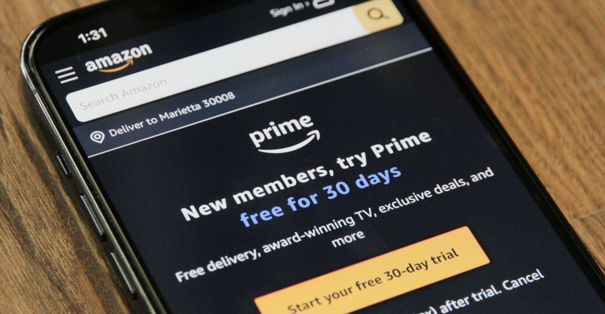 an amazon prime app on a cell phone