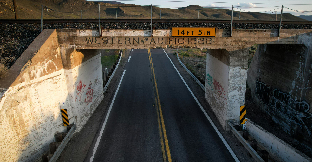 a highway with a sign on it