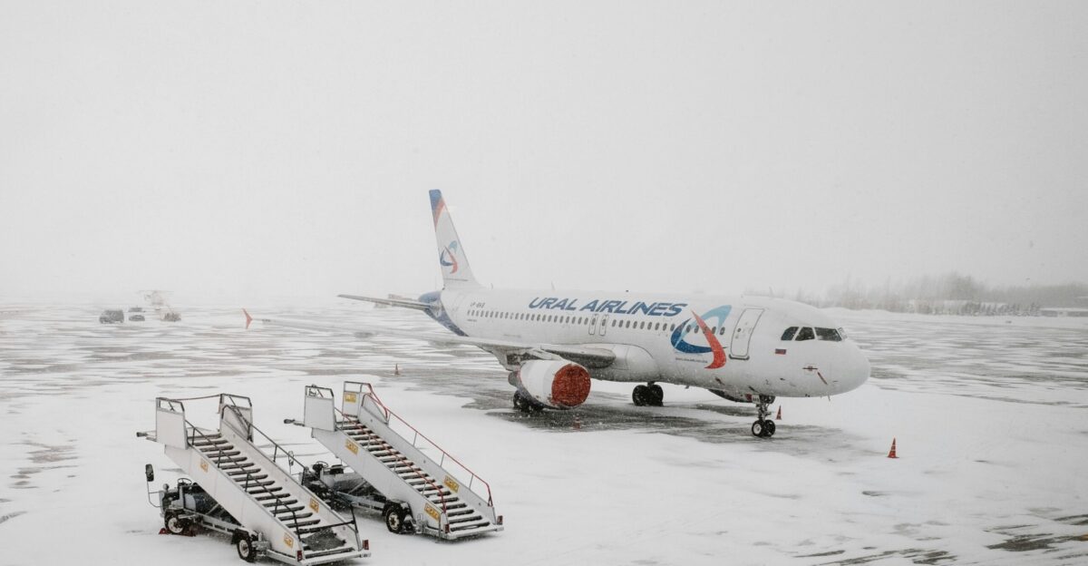 a plane on the snow