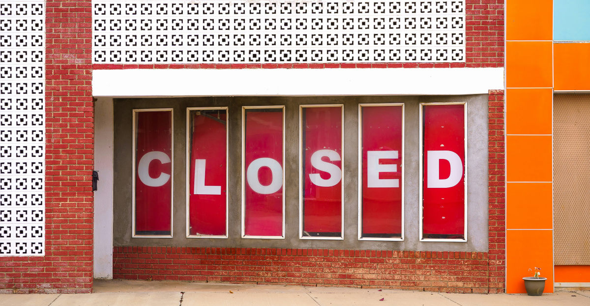 a building with a sign on the door