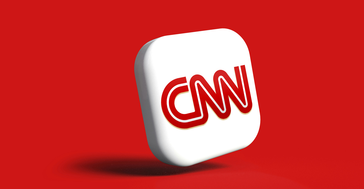 the cnn logo on a red background
