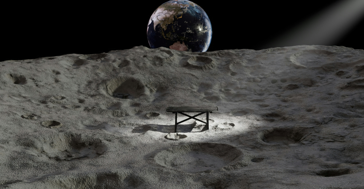 a view of the earth from the moon's surface