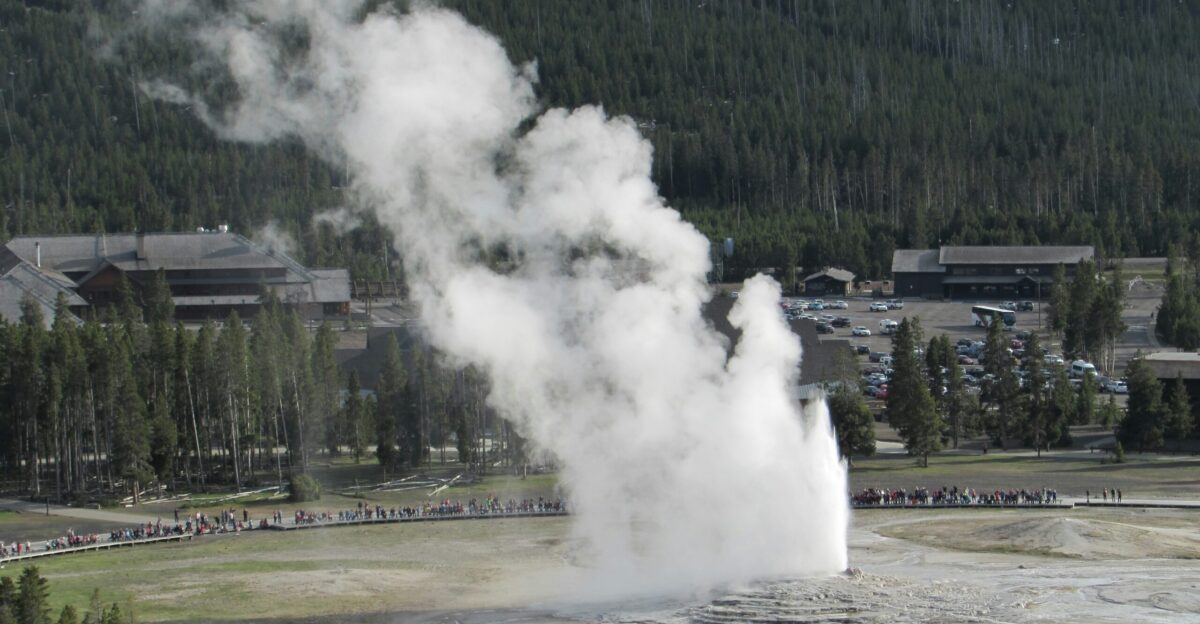 a large geyser spewing water into the air